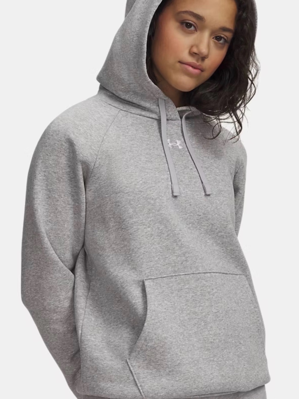 Under Armour Light Grey Rival Fleece Hooded Pullover Hoodie Womens XS NWT